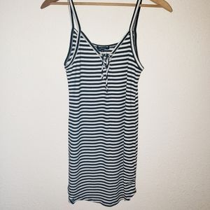 Ambiance Striped Lace-Up Dress